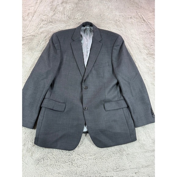 Hugo Boss Other - HUGO BOSS Men's Charcoal Micro Check Two Button Blazer Sport Coat Size 44R Wool